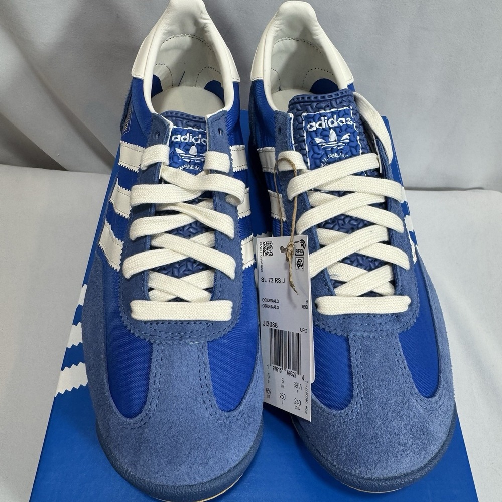 Adidas M6.5 SL 72 RS Blue White Red Striped Suede Low Top Sneakers JI3088 - NEW! - Picture 2 of 8